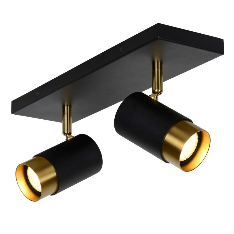 Lucide FLORIS - Stropné bodové svietidlo - 2xGU10 - Čierne